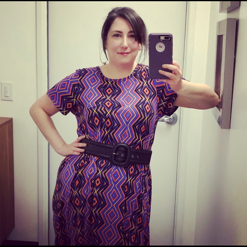 Lularoe Carly Dress in Mid Century Mod Pattern